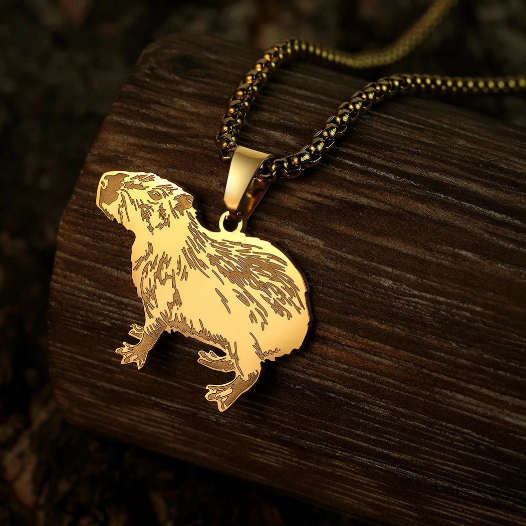 Collier Capybara Acier Inoxydable