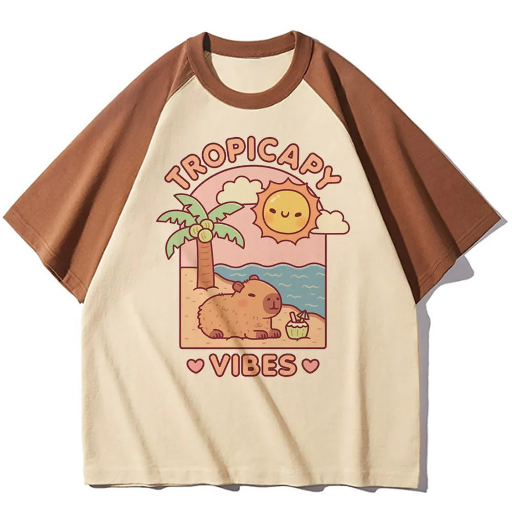 Tshirt Capybara Femme Vacances