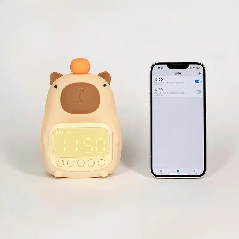 Réveil et veilleuse Capybara digitale connectée