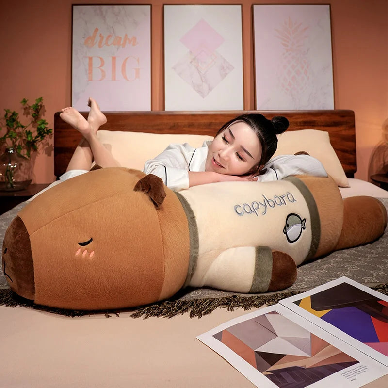 Coussin peluche capybara géant