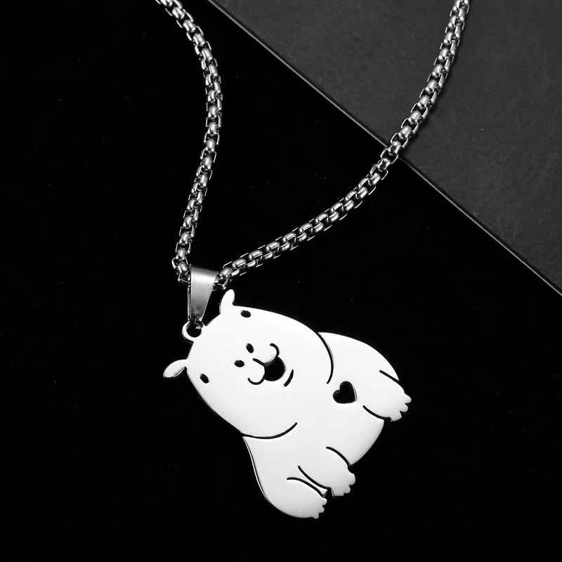 Collier Capybara Argent