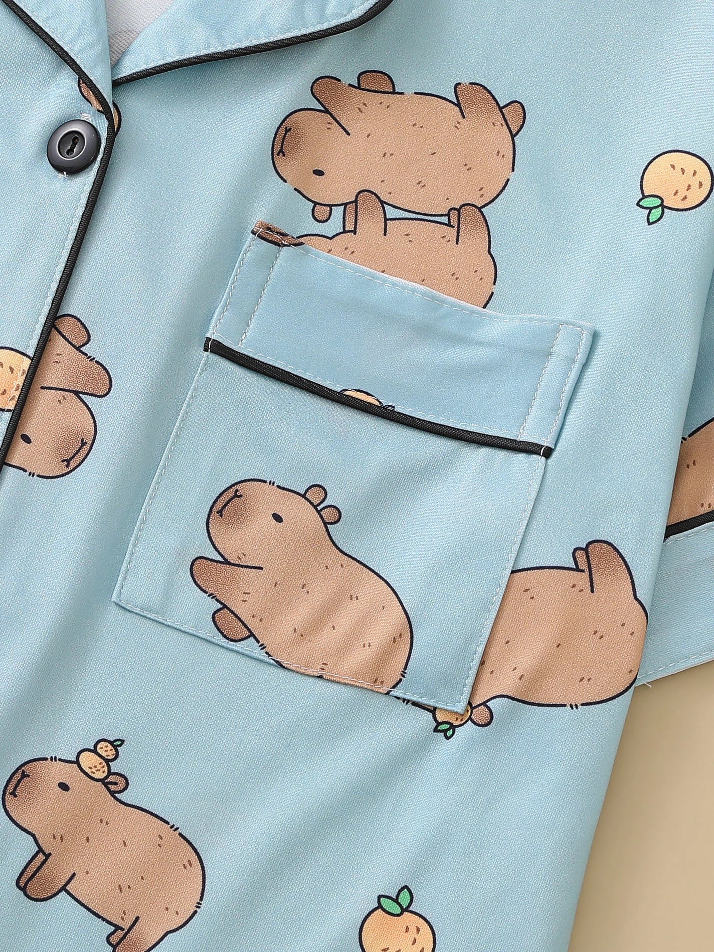 Pyjama Capybara Violet 2 pièces pour femme