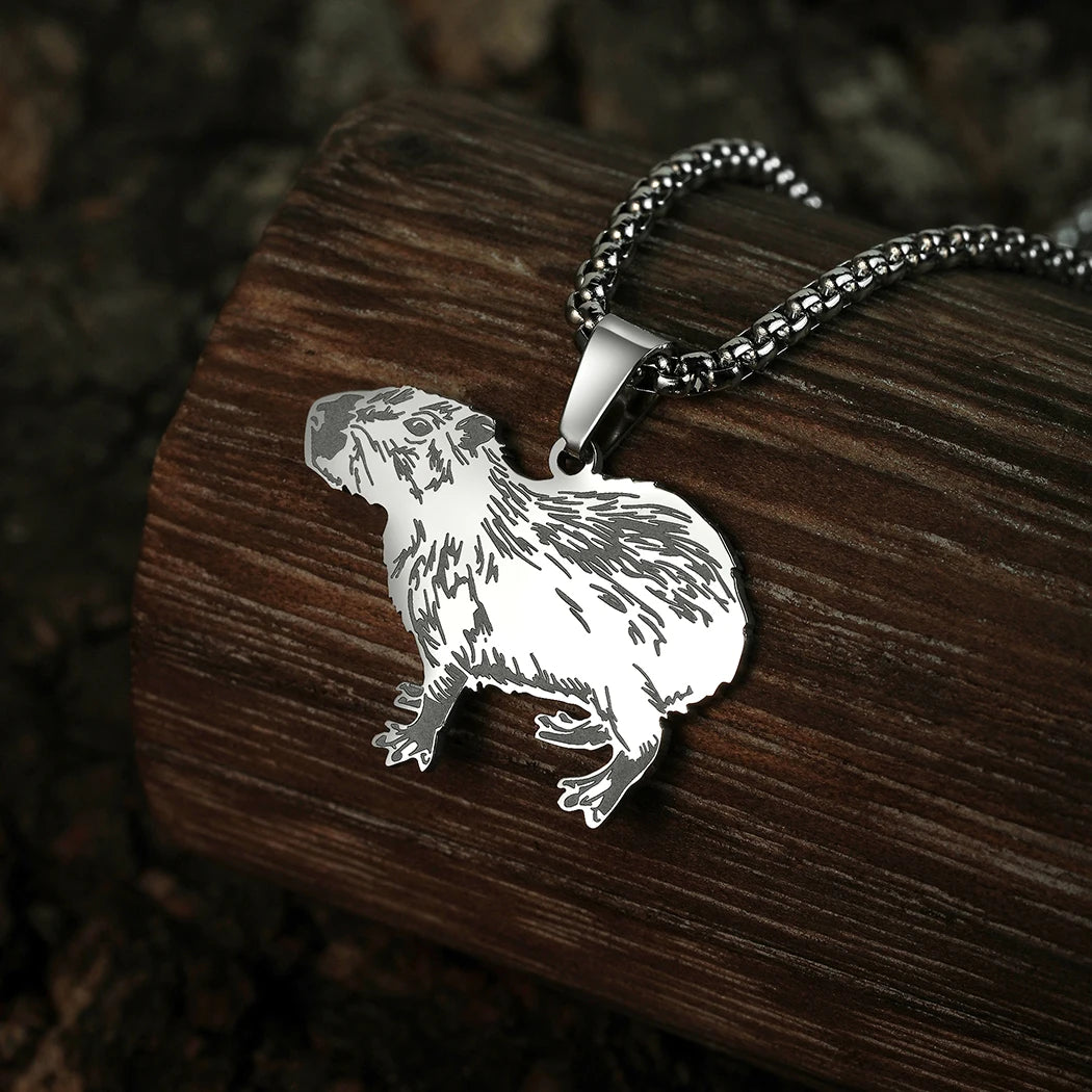 Collier Capybara Acier Inoxydable