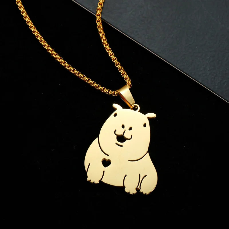 Collier Capybara Argent