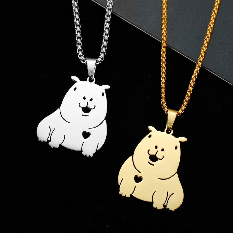 Collier Capybara Argent