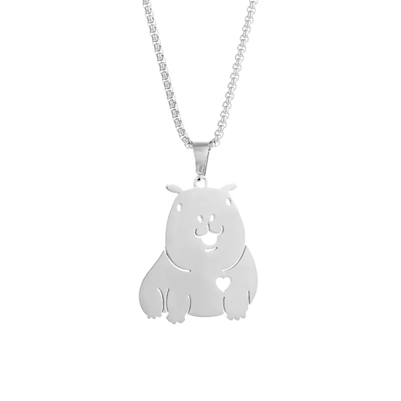 Collier Capybara Argent