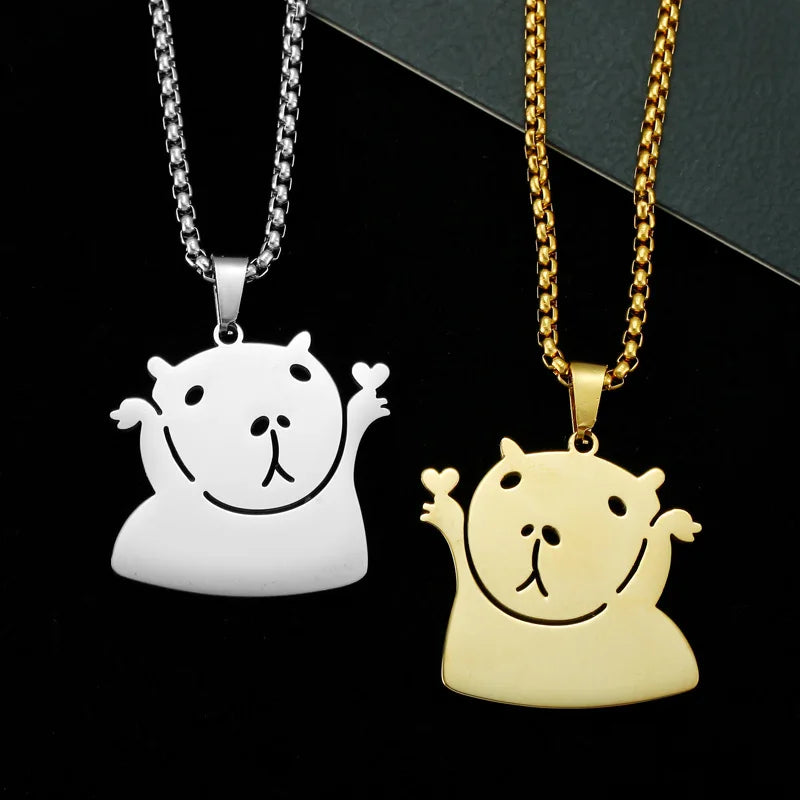 Collier Capybara Argent