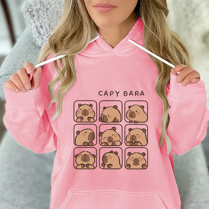 Sweat à Capuche Capybara Unisexe – Rose