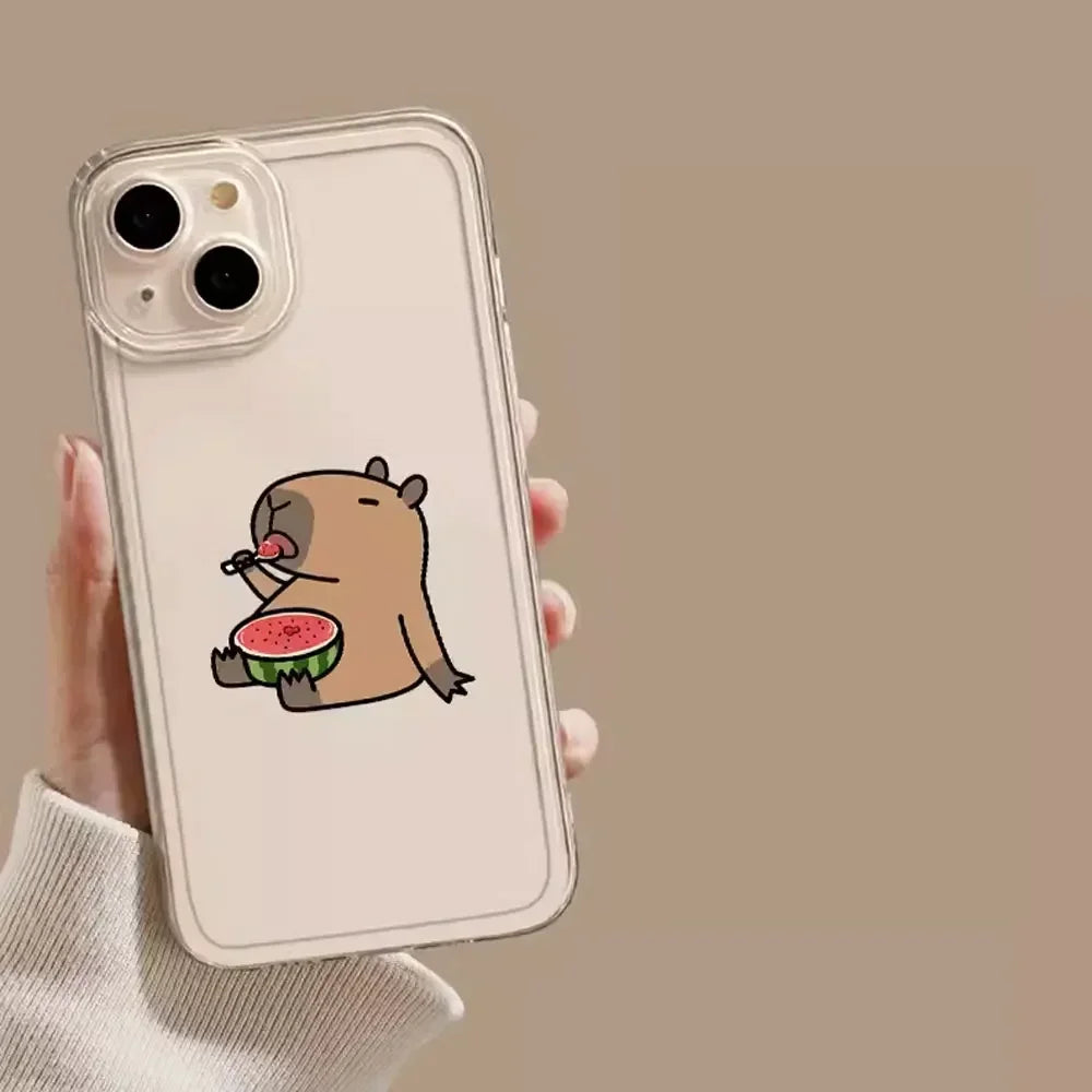 Coque Transparente Iphone Capybara Pastèque