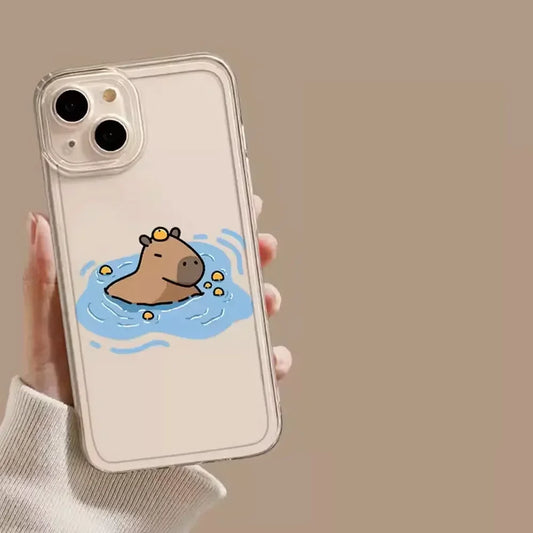 Coque Transparente Iphone Capybara Eau