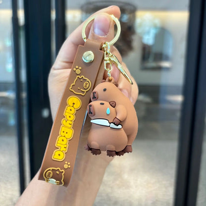 Porte-clé capybara pendentif élégant pour sac à main
