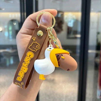 Porte-clé capybara pendentif élégant pour sac à main