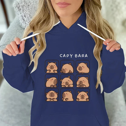 Sweat à Capuche Capybara Unisexe – Bleu marine