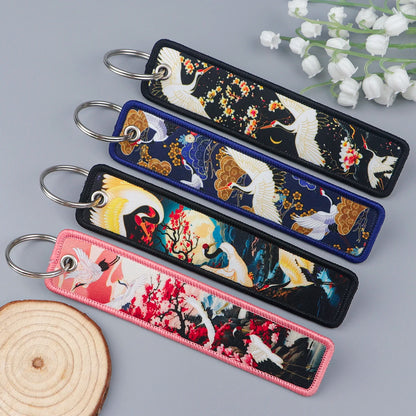 Porte-clé capybara brodé style boho fait main