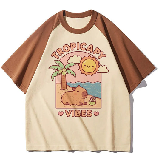 Tshirt Capybara Femme Vacances
