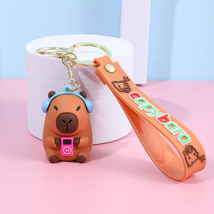 Porte-clé capybara cartoon pour voiture, plusieurs designs colorés