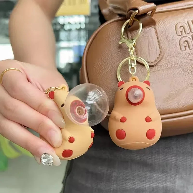 Porte-clé capybara anti-stress qui fait des bulles