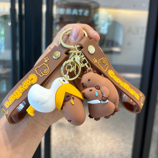 Porte-clé capybara pendentif élégant pour sac à main
