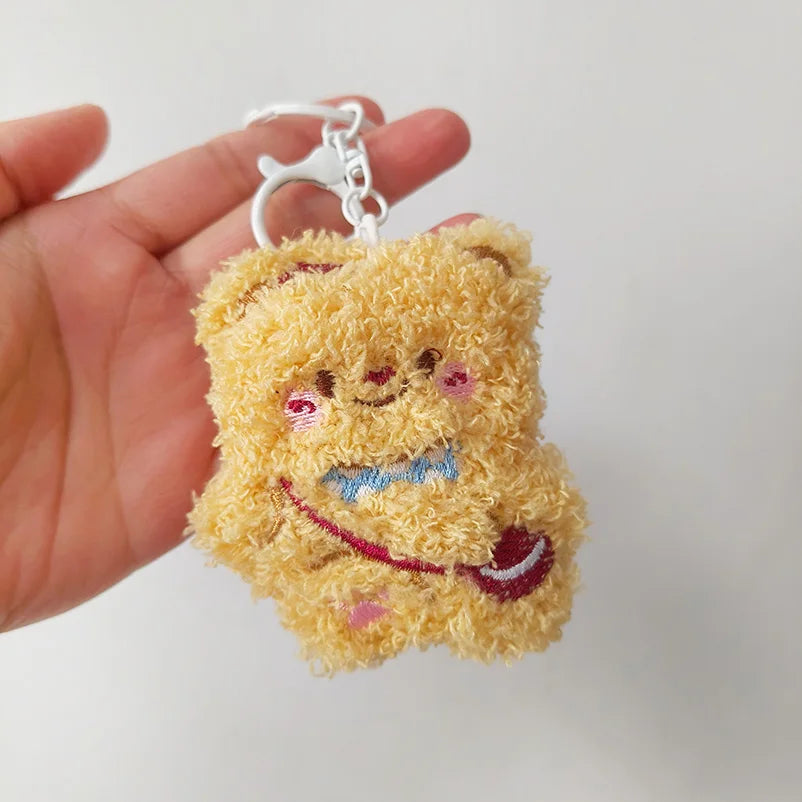 Porte-clé peluche capybara avec étoile pour sac et trousseau