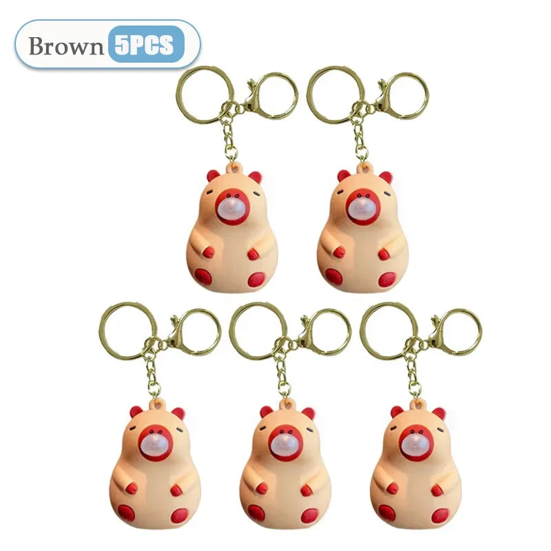 Porte-clé capybara anti-stress qui fait des bulles