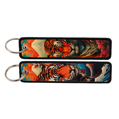 Porte-clé capybara brodé style boho fait main