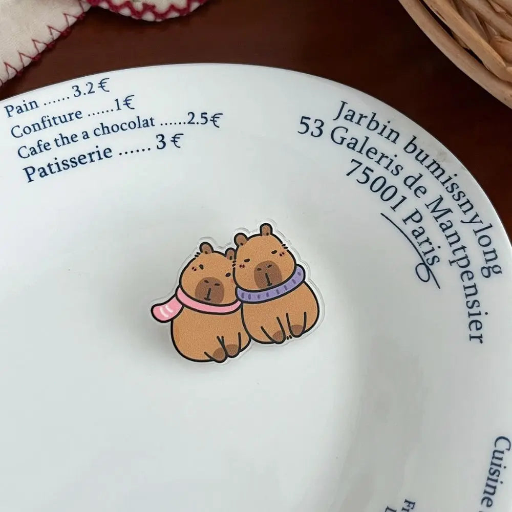 Capybara Pins Plastique - Couple