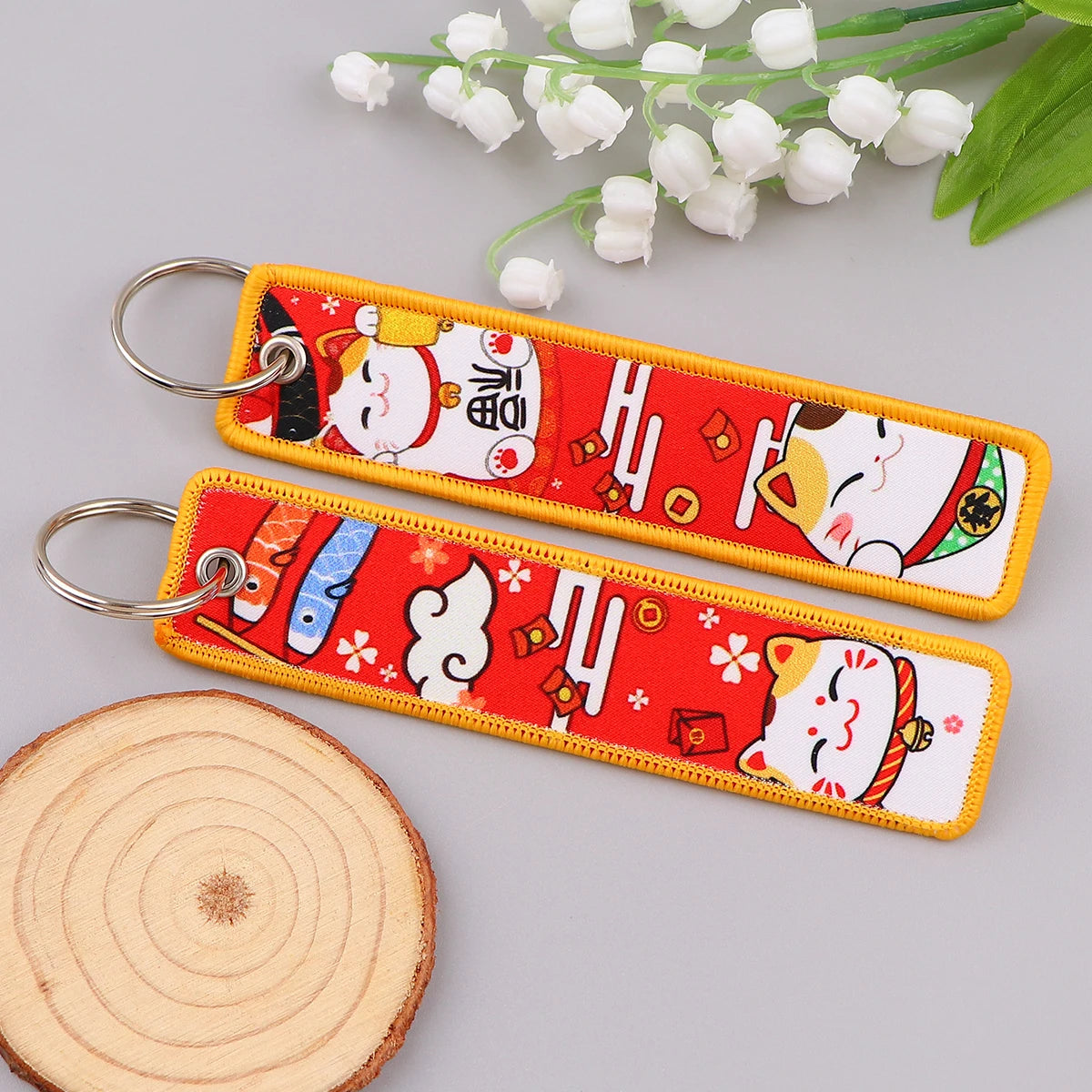 Porte-clé capybara brodé style boho fait main
