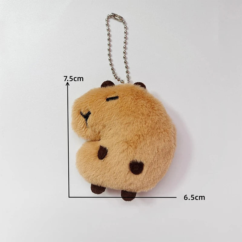 Porte-clé capybara peluche mini avec étoile décorative