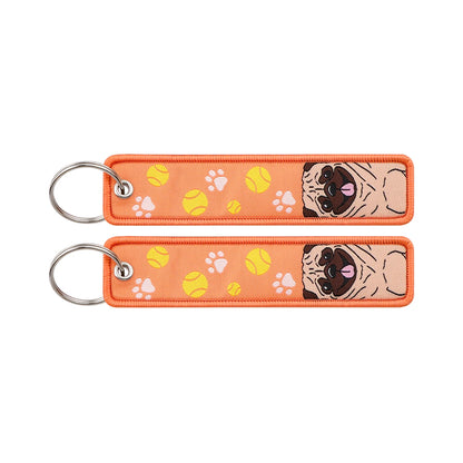 Porte-clé capybara brodé style boho fait main