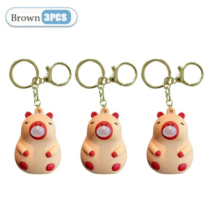 Porte-clé capybara anti-stress qui fait des bulles