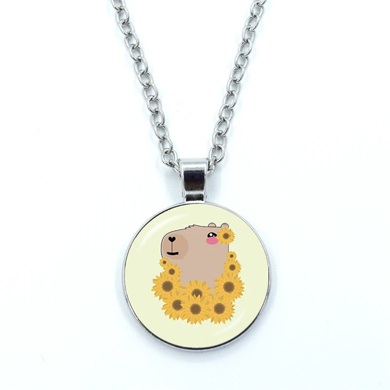 Collier Capybara Fleurs