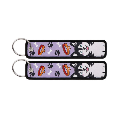 Porte-clé capybara brodé style boho fait main