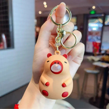 Porte-clé capybara anti-stress qui fait des bulles