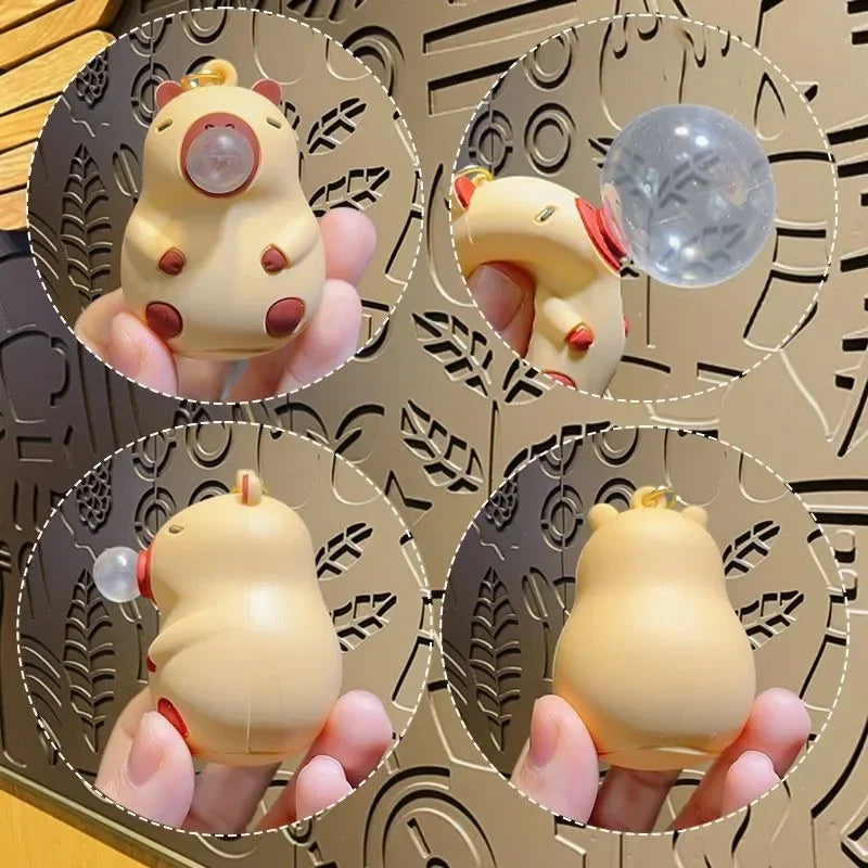 Porte-clé capybara anti-stress qui fait des bulles