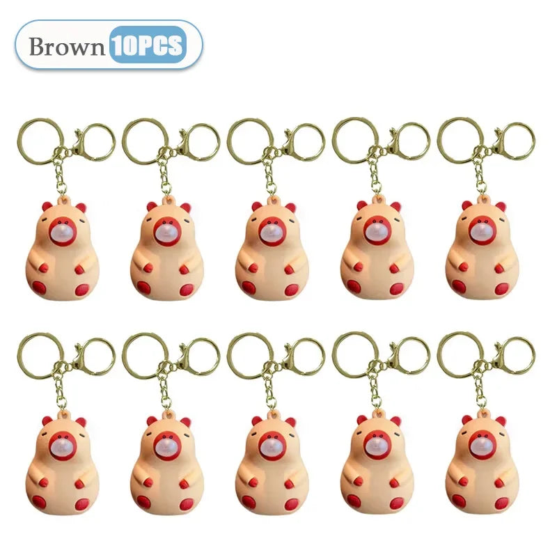 Porte-clé capybara anti-stress qui fait des bulles