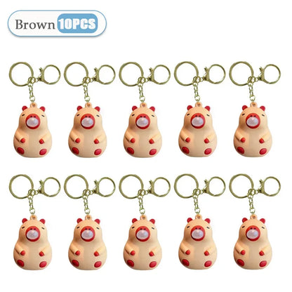 Porte-clé capybara anti-stress qui fait des bulles