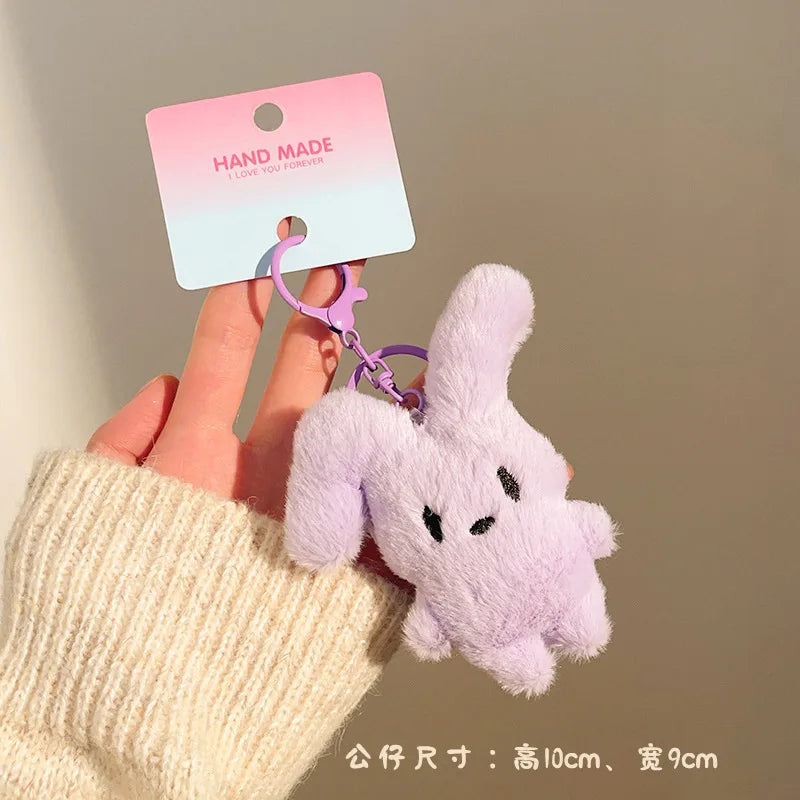 Porte-clé peluche capybara avec étoile pour sac et trousseau