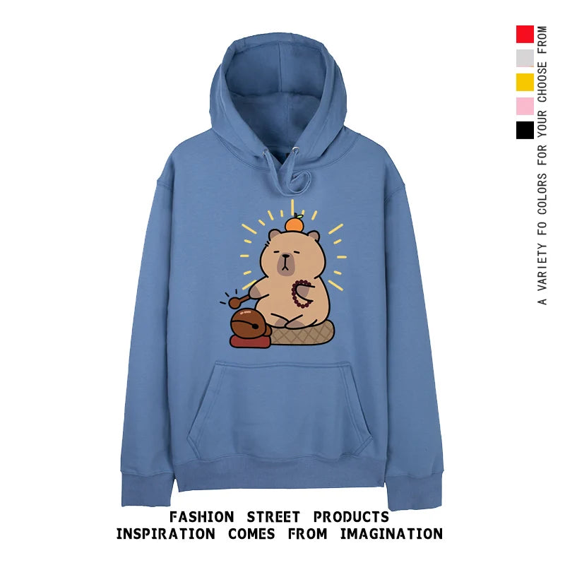 Sweat à capuche Capybara Homme Bleu