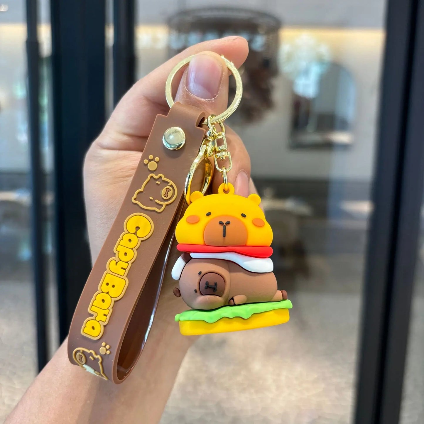 Porte-clé capybara pendentif élégant pour sac à main