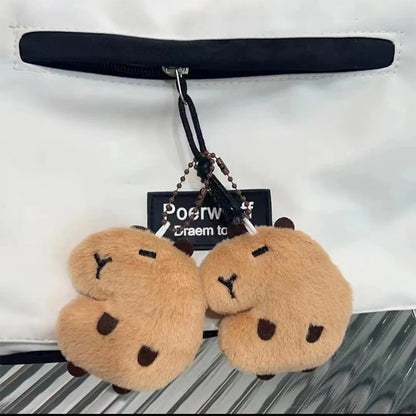 Porte-clé capybara peluche mini avec étoile décorative