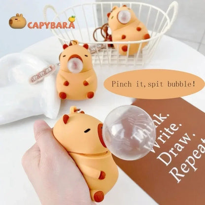 Porte-clé capybara anti-stress qui fait des bulles