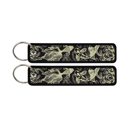 Porte-clé capybara brodé style boho fait main