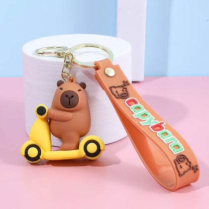 Porte-clé capybara cartoon pour voiture, plusieurs designs colorés