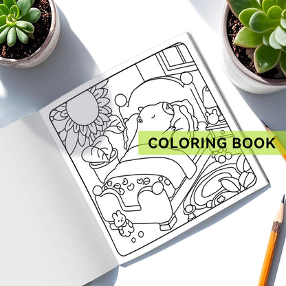 Coloriage capybara kawaii