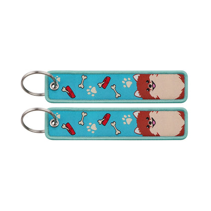 Porte-clé capybara brodé style boho fait main