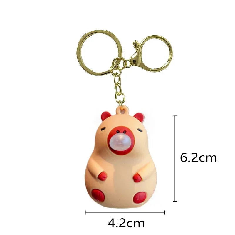 Porte-clé capybara anti-stress qui fait des bulles