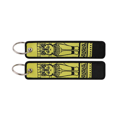 Porte-clé capybara brodé style boho fait main