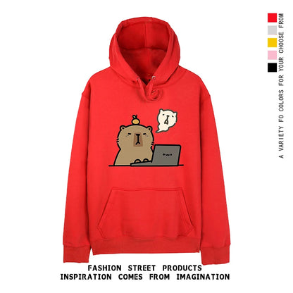 Sweat à Capuche Imprimé Capybara