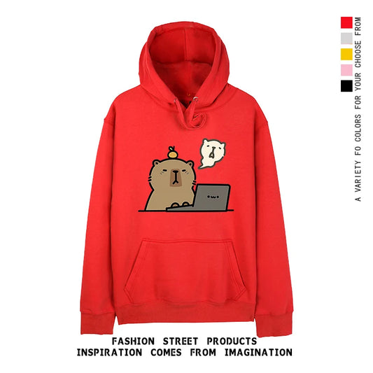 Sweat à Capuche Imprimé Capybara