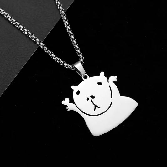 Collier Capybara Argent